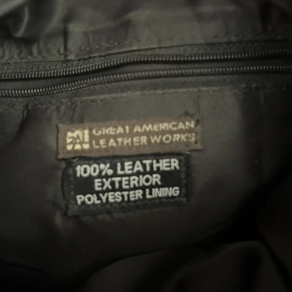 GREAT AMERICAN LEATHERWORKS Black Genuine Leather Organizer Backpack NWOT